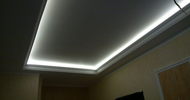 потолки со светодиодной лентой видео
